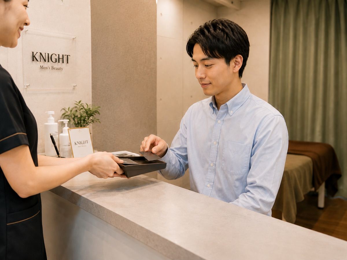 STEP6 都度払い制で明朗会計｜メンズ脱毛サロンKNIGHT